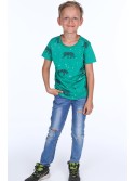 Boy\'s T-shirt with tigers, green NDZ4504 - Online store - Boutique